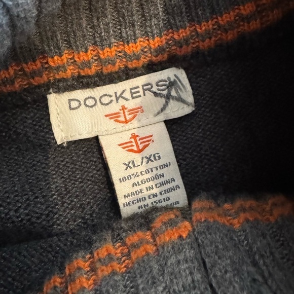 Dockers Dark Gray Quarter Zip Sweatshirt Size XL - Picture 3 of 3